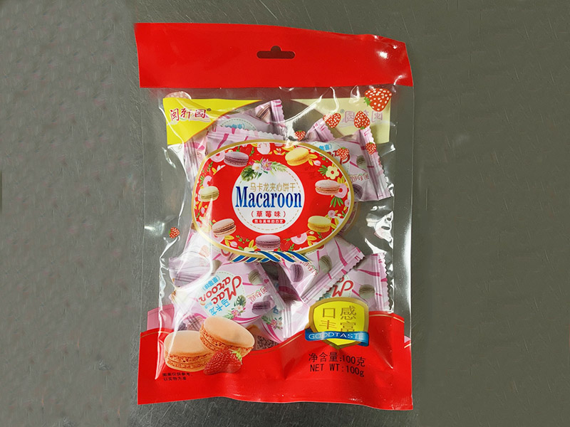 马卡龙夹心饼干草莓味100克
